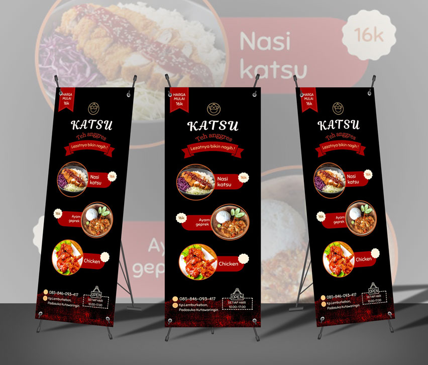 Contoh X-Banner 160 x 60 cm Terbaru: Chicken Katsu