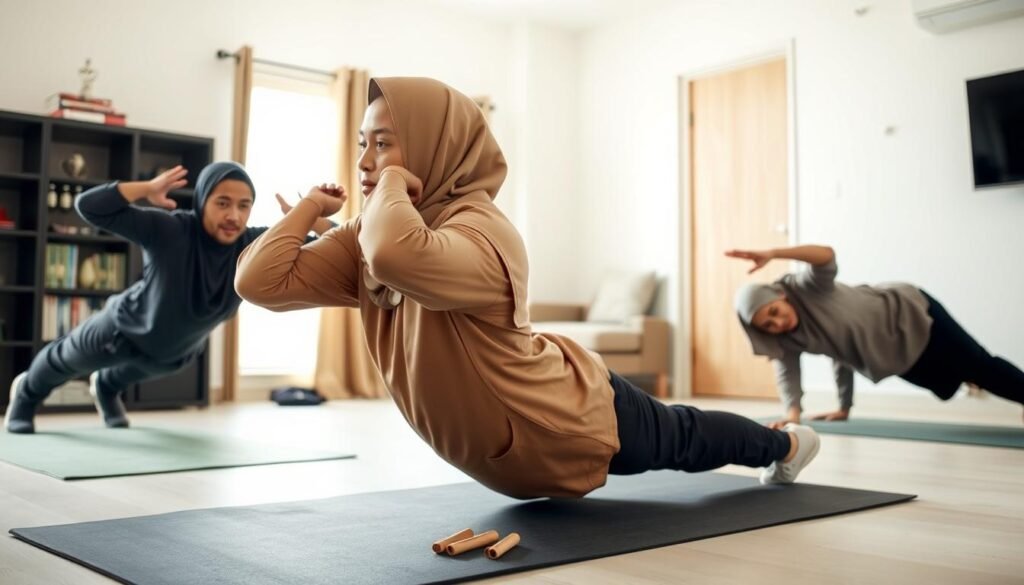 Latihan kekuatan dengan beban tubuh selama bulan puasa